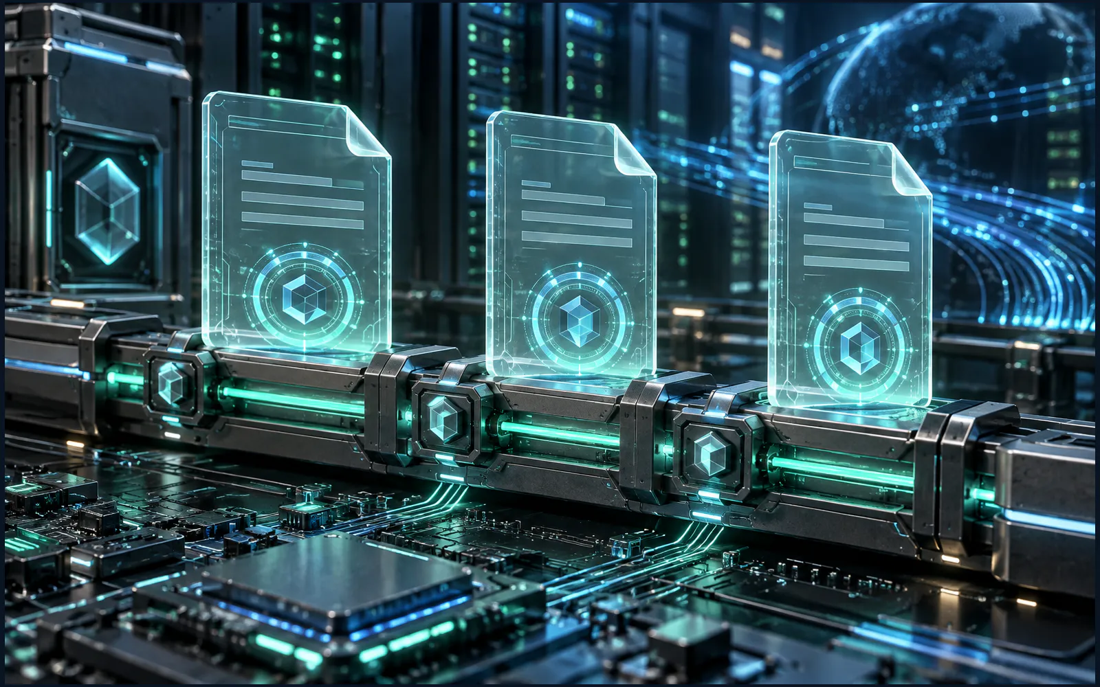 区块链电子发票的科技主题配图