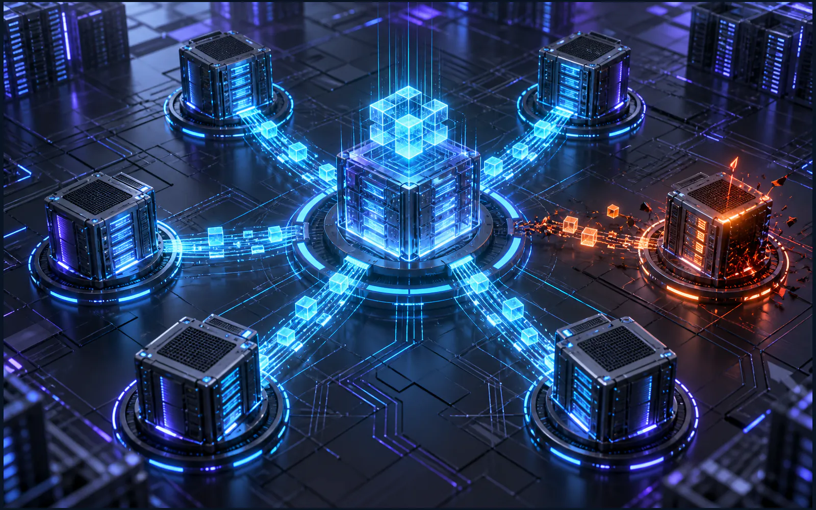拜占庭区块链的科技主题配图